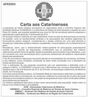 COSEMESC divulga Carta aos Catarinenses