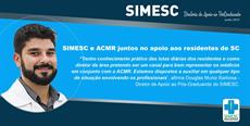 SIMESC e ACMR juntos no apoio aos residentes de SC