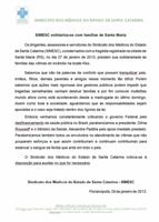 SIMESC solidariza-se com famílias de Santa Maria