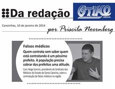 Jornal Ótimo destaca posição do SIMESC sobre contratação de médicos falsos
