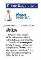 Moacir Pereira destaca homenagem do SIMESC a médicos catarinenses
