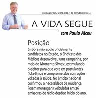 Paulo Alceu destaca Momento SIMESC em coluna do jornal Notícias do Dia