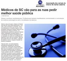Adjori destaca mobilização dos médicos catarinenses