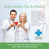 18 de outubro - Dia do Médico - Homenagem do SIMESC