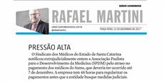 Rafael Martini repercute notificação do SIMESC sobre médicos do Samu
