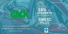 SIMESC Plus: 20% de desconto com a Back Rent a Car