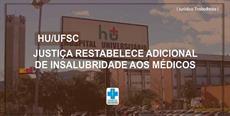 HU/UFSC – Justiça restabelece adicional de insalubridade aos médicos 