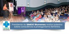 Presidente do SIMESC Blumenau realiza palestra sobre consciência e protagonismo feminino