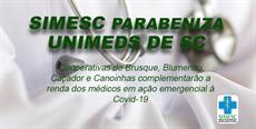 SIMESC parabeniza Unimeds de SC que auxiliarão cooperados frente às dificuldades do Coronavírus