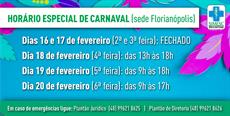 Horário especial de Carnaval